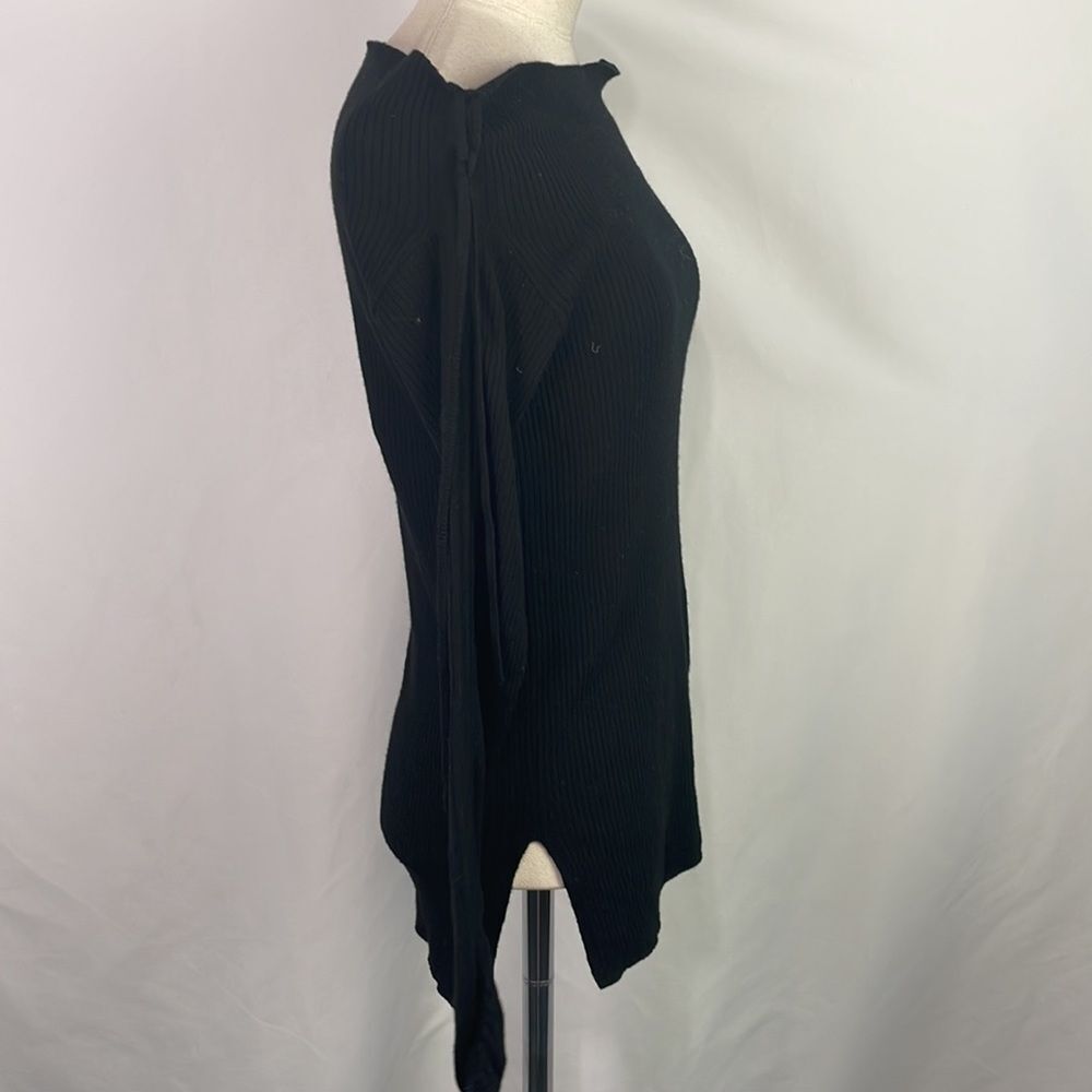 Veronica Beard Black Ribbed Off Shoulder Sweater - Picture 3 of 6